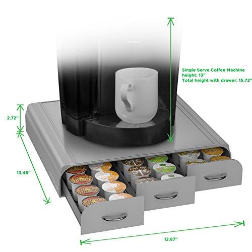 Mind Reader 'Anchor' Triple Drawer K-Cup Dolce Gusto, CBTL, Verismo Single Serve Coffee Pod Holder, Black