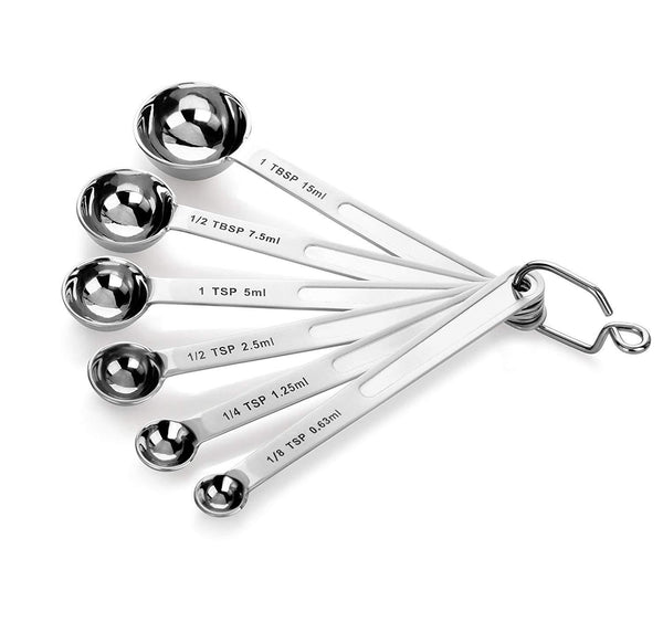 New Star Foodservice 42917 Stainless Steel Measuring Spoons and Cups Combo, Set of 8, Silver