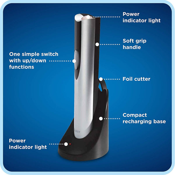 Oster Cordless Electric Wine Bottle Opener with Foil Cutter, FFP