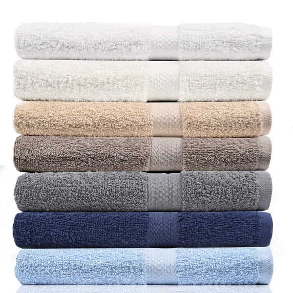 CrystalTowels 7-Pack Bath Towels - Extra-Absorbent - 100% Cotton - 27" x 52"