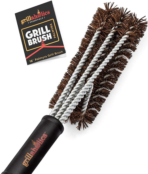 Grillaholics Grill Brush Bristle Free - Safe Grill Cleaning with No Wire Bristles - Professional Heavy Duty Stainless Steel Coils and Scraper - Lifetime Manufacturers Warranty