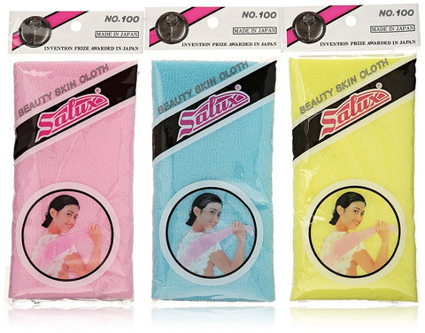 Salux Nylon Japanese Beauty Skin Bath Wash Cloth/towel 3pcs mix