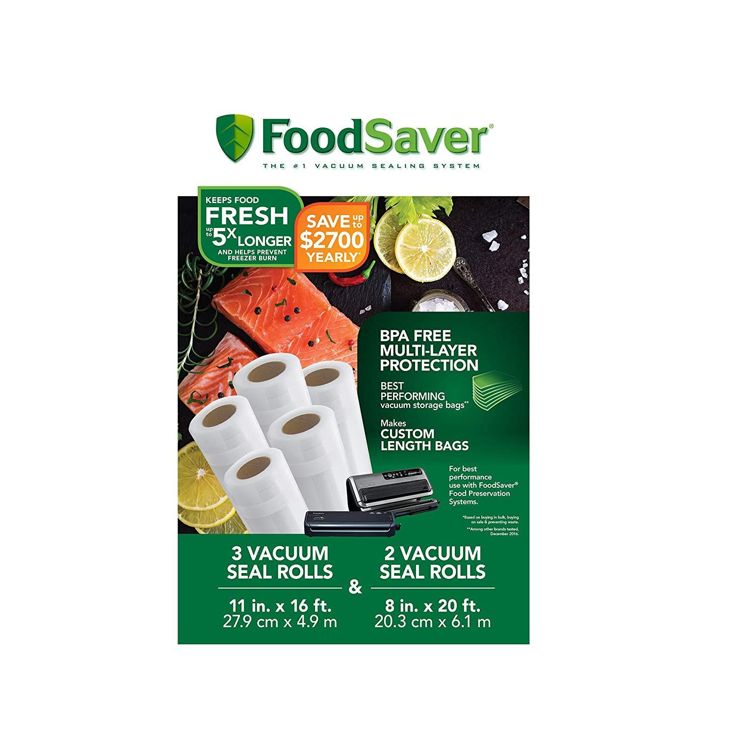 FoodSaver 8" and 11" Vacuum Seal Rolls Multipack | Make Custom-Sized BPA-Free Vacuum Sealer Bags