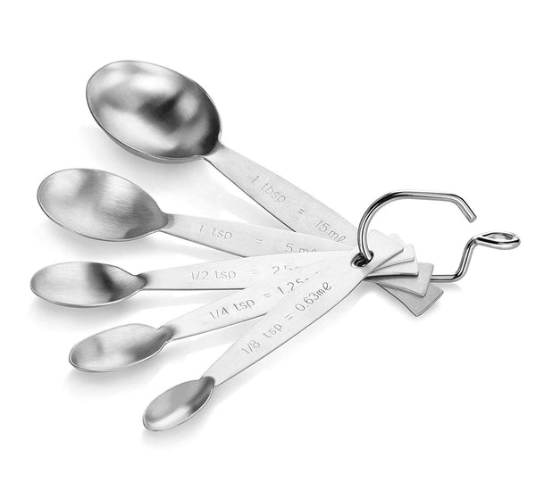 New Star Foodservice 42917 Stainless Steel Measuring Spoons and Cups Combo, Set of 8, Silver