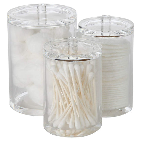 HoneyBull  Cotton Ball, Swab, and Q-tip Storage Set, 1-Piece, 3-Compartments