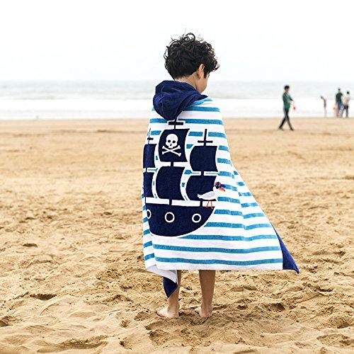 Bavilk Kids Children Hooded Poncho Dinosaur Swim Beach Bath Towel for Girls / Boys