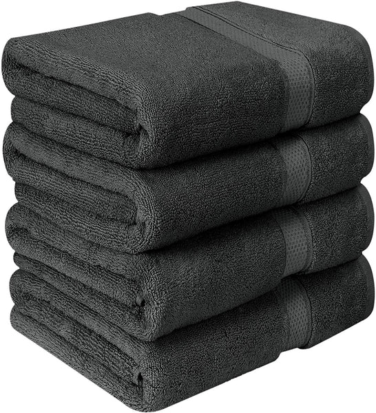 Utopia Towels Luxurious Bath Towels, 4 Pack, Grey