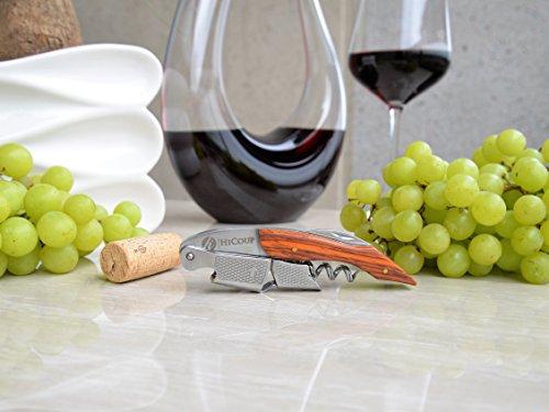 Professional Waiter’s Corkscrew by HiCoup - Rosewood Handle All-in-one Corkscrew, Bottle Opener and Foil Cutter, Used By Sommeliers, Waiters and Bartenders Around The World