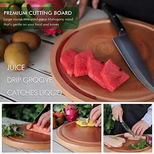 Medium-Large Single Piece Mahogany Wood Cutting Board 15.7 x 11 x 1.1