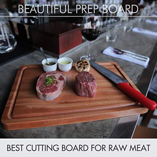 Medium-Large Single Piece Mahogany Wood Cutting Board 15.7 x 11 x 1.1