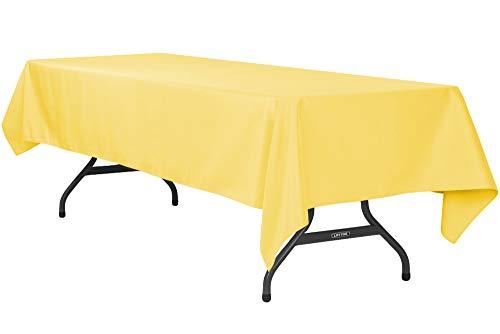 Mountclear 12-Pack Disposable Plastic Tablecloths 54" x 108" Rectangle Table Cover (Gold)