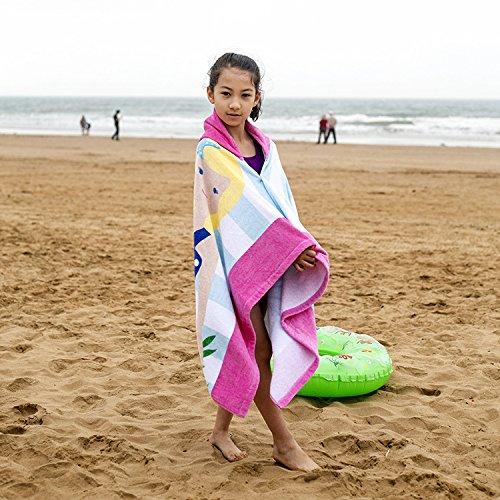 Bavilk Kids Children Hooded Poncho Dinosaur Swim Beach Bath Towel for Girls / Boys