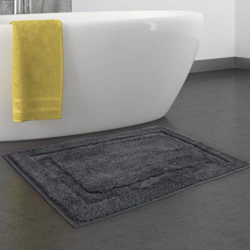 TOMORO Non-Slip Bathroom Rug Super Absorbent Bath Mat Extra Soft Microfibers Anti-Skid TPR Bottom (17.5 x 27 inch, White)