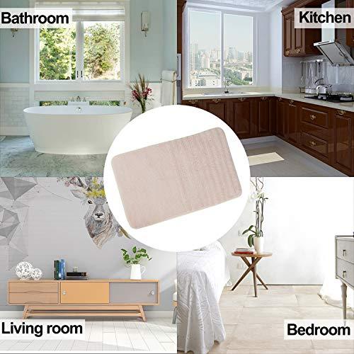 TOMORO Non-Slip Bathroom Rug Super Absorbent Bath Mat Extra Soft Microfibers Anti-Skid TPR Bottom (17.5 x 27 inch, White)