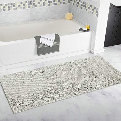 MAYSHINE Bath mat Runners for Bathroom Rugs(47X27.5inch) Long Floor mats Extra Soft Absorbent Thickening Shaggy Microfiber Machine-Washable Perfect for Doormats Tub Shower-Dark Gray