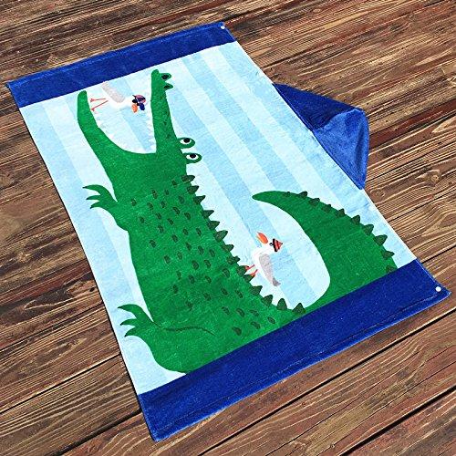 Bavilk Kids Children Hooded Poncho Dinosaur Swim Beach Bath Towel for Girls / Boys