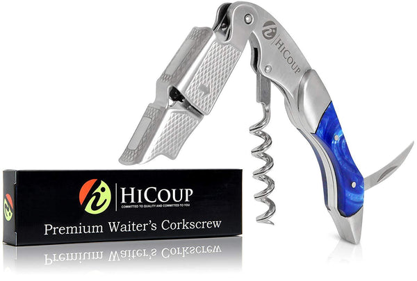 Professional Waiter’s Corkscrew by HiCoup - Rosewood Handle All-in-one Corkscrew, Bottle Opener and Foil Cutter, Used By Sommeliers, Waiters and Bartenders Around The World