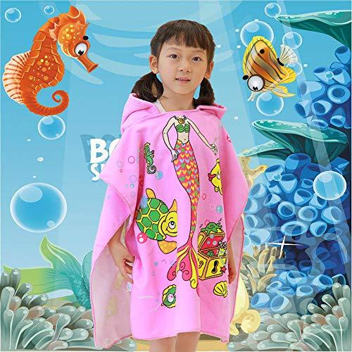 HETH Kids Hooded Beach and Bath Towel 100% Cotton Beach Swimming Coverup for Age 2-8 Years Old Multi-use for Bath/Shower/Pool(Tiger Shark)