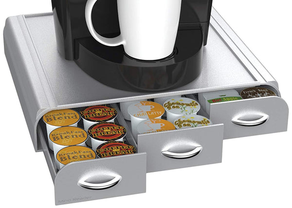 Mind Reader 'Anchor' Triple Drawer K-Cup Dolce Gusto, CBTL, Verismo Single Serve Coffee Pod Holder, Black