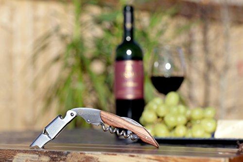 Professional Waiter’s Corkscrew by HiCoup - Rosewood Handle All-in-one Corkscrew, Bottle Opener and Foil Cutter, Used By Sommeliers, Waiters and Bartenders Around The World