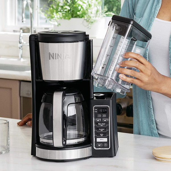 Ninja 12-Cup Programmable Coffee Maker with Classic and Rich Brews, 60 oz. Water Reservoir, and Thermal Flavor Extraction (CE201), Black/Stainless Steel