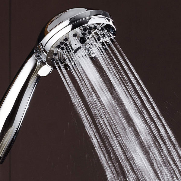 AquaDance High Pressure 6-Setting 3.5" Chrome Face Handheld Shower with Hose