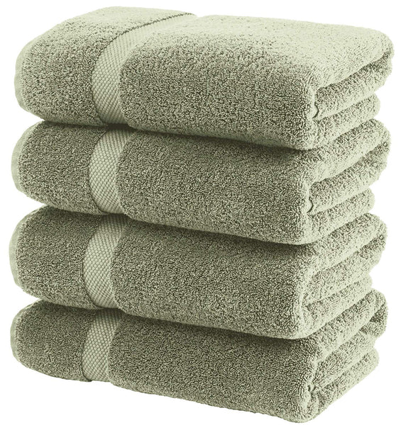 Luxury White Bath Towels Large - Circlet Egyptian Cotton | Highly Absorbent Hotel spa Collection Bathroom Towel | 27x54 Inch | Set of 4