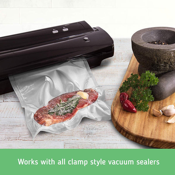 Nutri-Lock Vacuum Sealer Bags. 2 Rolls 11x50 and 8x50. Commercial Grade Bag Rolls for FoodSaver and Sous Vide