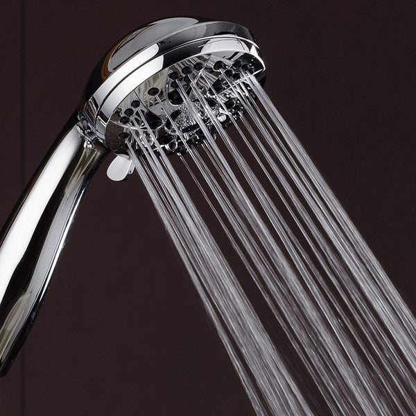 AquaDance High Pressure 6-Setting 3.5" Chrome Face Handheld Shower with Hose