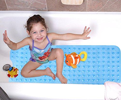 Wimaha XL Bathtub Mat, Bath Shower Mat Non Slip for Bathroom, Machine Washable, Ideal for Kids Toddler Senior, 39 x 16, Clear