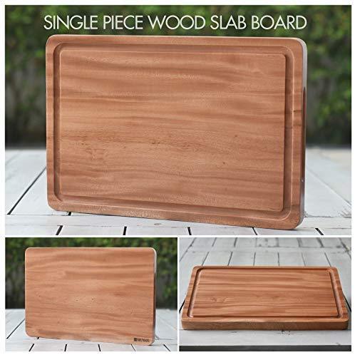 Medium-Large Single Piece Mahogany Wood Cutting Board 15.7 x 11 x 1.1