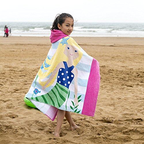 Bavilk Kids Children Hooded Poncho Dinosaur Swim Beach Bath Towel for Girls / Boys