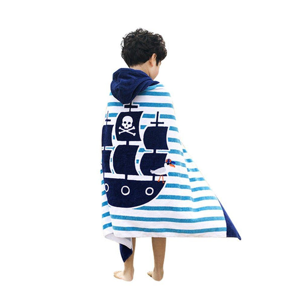 Bavilk Kids Children Hooded Poncho Dinosaur Swim Beach Bath Towel for Girls / Boys