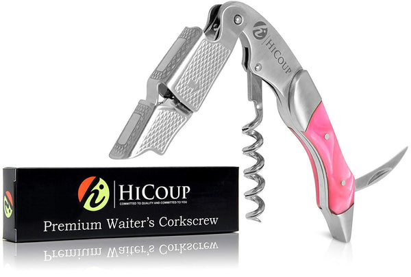 Professional Waiter’s Corkscrew by HiCoup - Rosewood Handle All-in-one Corkscrew, Bottle Opener and Foil Cutter, Used By Sommeliers, Waiters and Bartenders Around The World