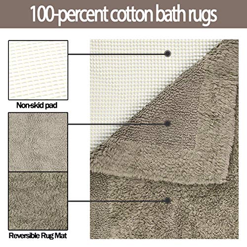 TOMORO Non-Slip Bathroom Rug Super Absorbent Bath Mat Extra Soft Microfibers Anti-Skid TPR Bottom (17.5 x 27 inch, White)