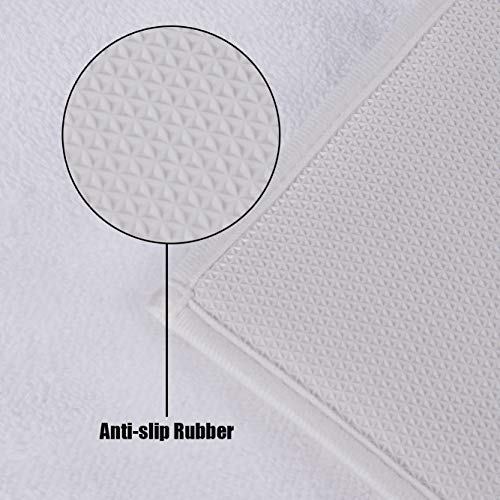 TOMORO Non-Slip Bathroom Rug Super Absorbent Bath Mat Extra Soft Microfibers Anti-Skid TPR Bottom (17.5 x 27 inch, White)