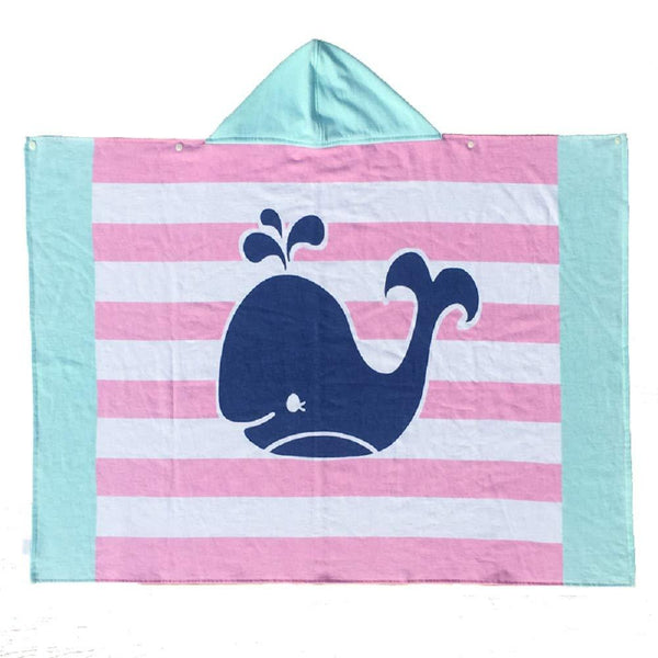 Bavilk Kids Children Hooded Poncho Dinosaur Swim Beach Bath Towel for Girls / Boys