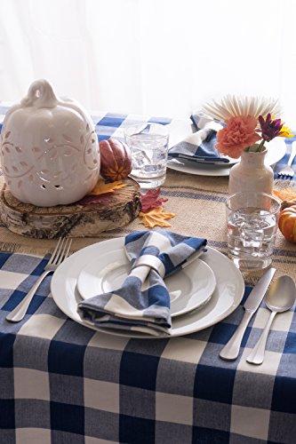 DII Cotton Buffalo Check Table Runner for Family Dinners or Gatherings, Indoor or Outdoor Parties, & Everyday Use (14x72",  Seats 4-6 People), Black & White