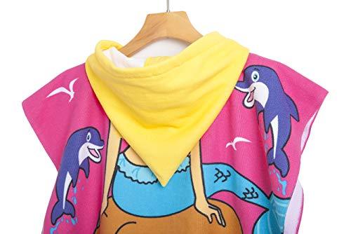 HETH Kids Hooded Beach and Bath Towel 100% Cotton Beach Swimming Coverup for Age 2-8 Years Old Multi-use for Bath/Shower/Pool(Tiger Shark)