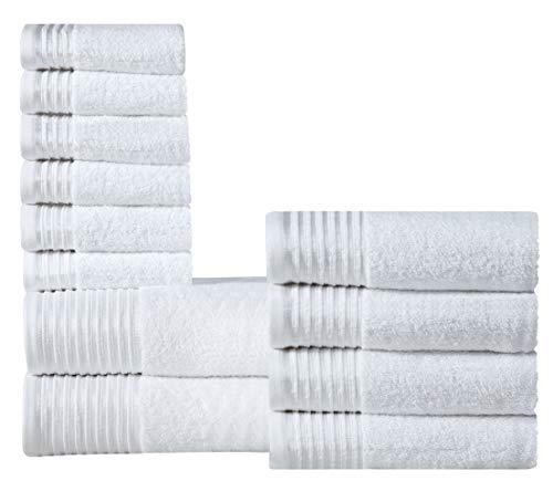 600 GSM Ultra Soft 100% Combed Cotton 6-piece Towel Set (Charcoal Black): 2 Bath towels, 2 Hand towels, 2 Washcloths, Long-staple Cotton, Spa Hotel Quality, Super Absorbent, Machine Washable