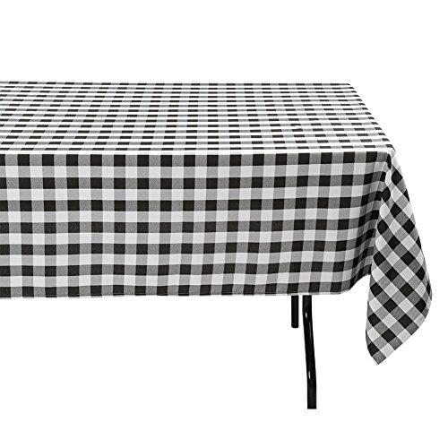 E-TEX Rectangle Tablecloth - 60 x 102 Inch Rectangular Table Cloth for 6 Foot Table in Washable Polyester White