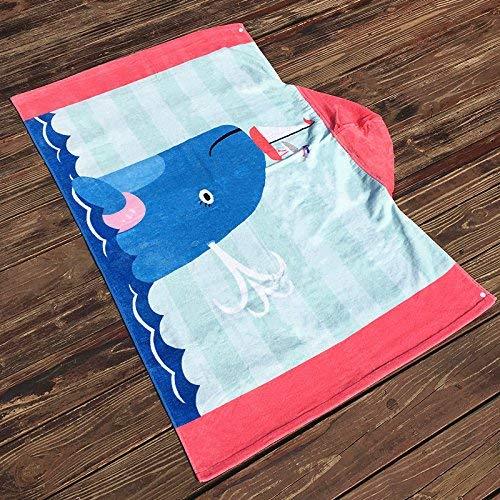 Bavilk Kids Children Hooded Poncho Dinosaur Swim Beach Bath Towel for Girls / Boys