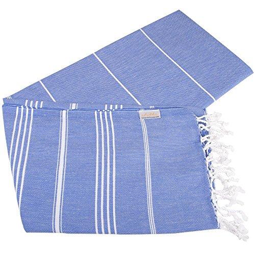 Turkish Bath and Beach Towel Set of 4 Variety Colors Classic Peshtemal 100% Cotton Oversized 39 X 70 Stylish Bath Beach Spa and Pool Towels