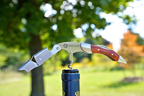 Professional Waiter’s Corkscrew by HiCoup - Rosewood Handle All-in-one Corkscrew, Bottle Opener and Foil Cutter, Used By Sommeliers, Waiters and Bartenders Around The World