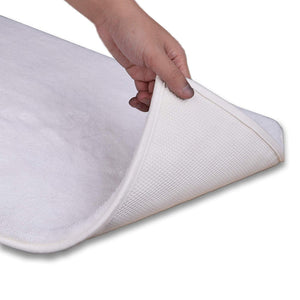 TOMORO Non-Slip Bathroom Rug Super Absorbent Bath Mat Extra Soft Microfibers Anti-Skid TPR Bottom (17.5 x 27 inch, White)