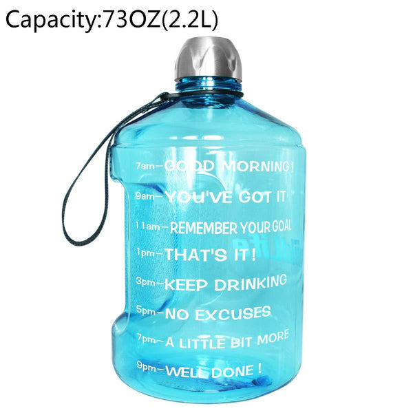 BuildLife 1 Gallon Water Bottle Motivational Fitness Workout with Time Marker |Drink More Water Daily | Clear BPA-Free | Large 128 Ounce/73OZ/43OZ of Water