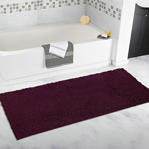 MAYSHINE Bath mat Runners for Bathroom Rugs(47X27.5inch) Long Floor mats Extra Soft Absorbent Thickening Shaggy Microfiber Machine-Washable Perfect for Doormats Tub Shower-Dark Gray