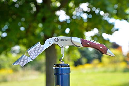 Professional Waiter’s Corkscrew by HiCoup - Rosewood Handle All-in-one Corkscrew, Bottle Opener and Foil Cutter, Used By Sommeliers, Waiters and Bartenders Around The World