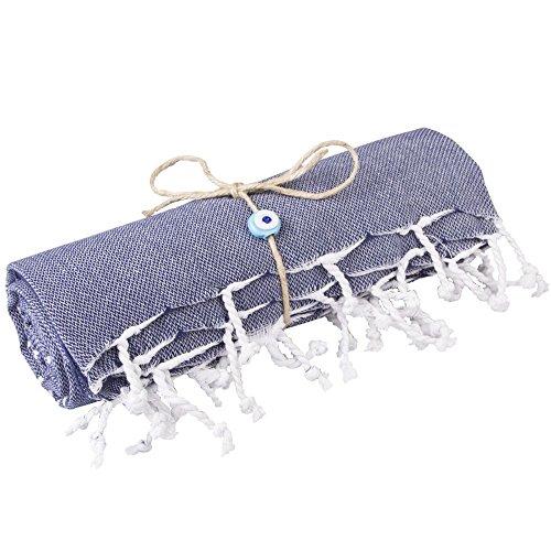 Turkish Bath and Beach Towel Set of 4 Variety Colors Classic Peshtemal 100% Cotton Oversized 39 X 70 Stylish Bath Beach Spa and Pool Towels