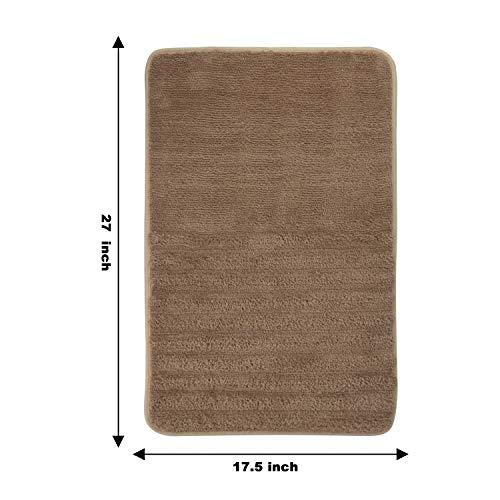 TOMORO Non-Slip Bathroom Rug Super Absorbent Bath Mat Extra Soft Microfibers Anti-Skid TPR Bottom (17.5 x 27 inch, White)